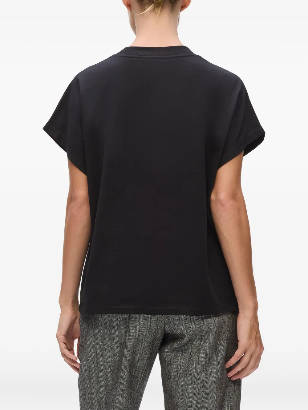 Karl Lagerfeld Embroidered Short-sleeved T-shirt In Black