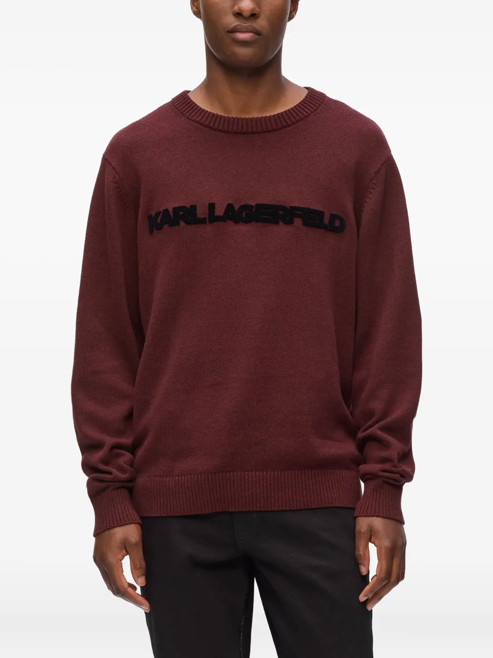 Karl Lagerfeld Trui met ronde hals en logo Rood