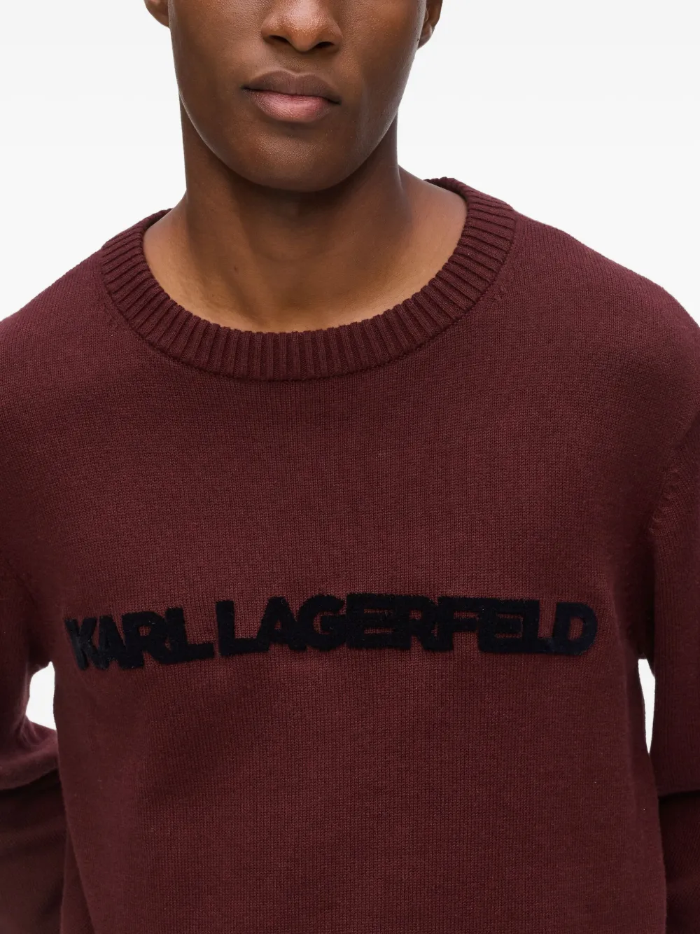 Karl Lagerfeld Trui met ronde hals en logo Rood