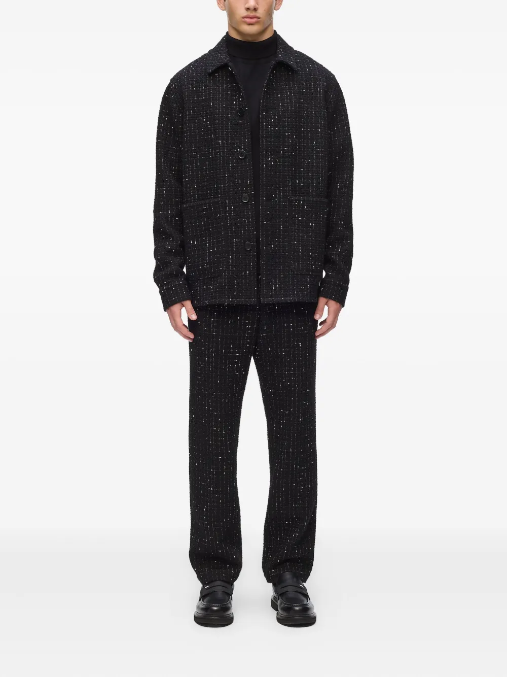 Karl Lagerfeld Straight broek met textuur - Zwart