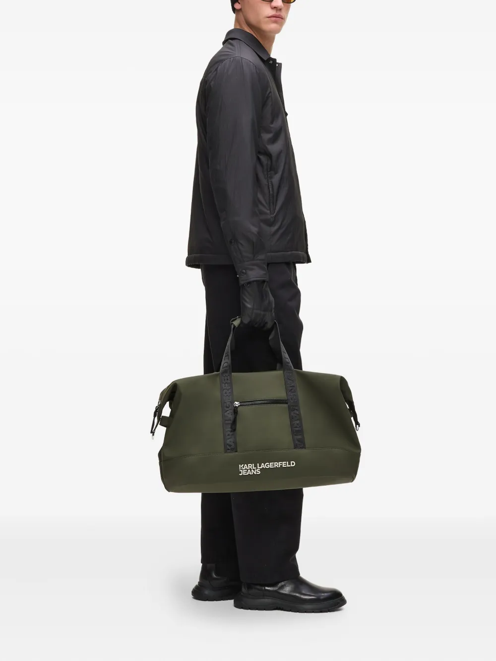 Karl Lagerfeld Jeans Reistas met logoplakkaat Groen