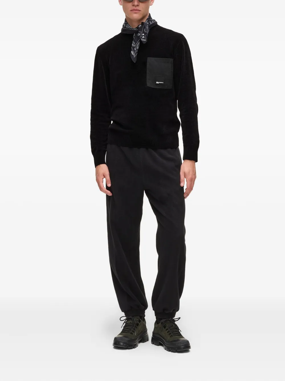 Karl Lagerfeld Jeans Trui met logopatch - Zwart