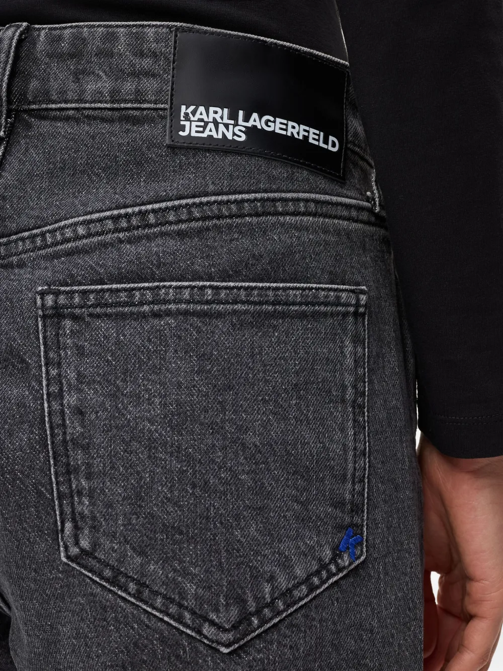 Karl Lagerfeld Jeans High waist straight jeans Zwart