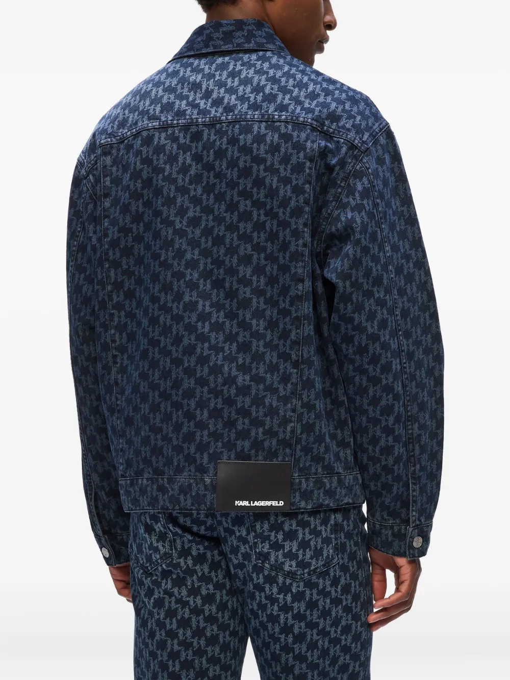 Karl Lagerfeld Monogram Denim Jacket In Blue