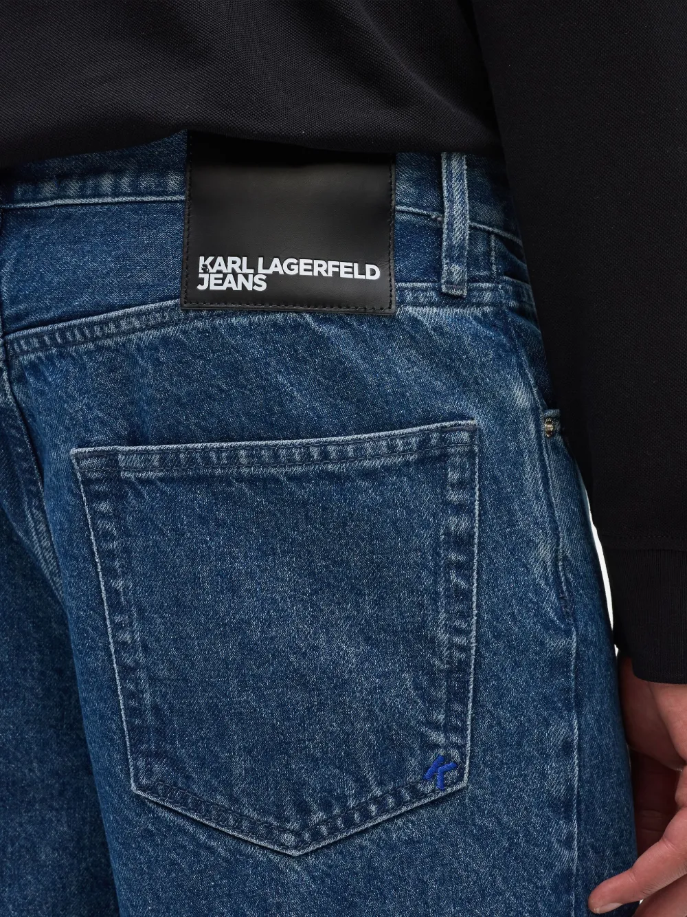 Karl Lagerfeld Jeans Logo-patch Jeans In Blue