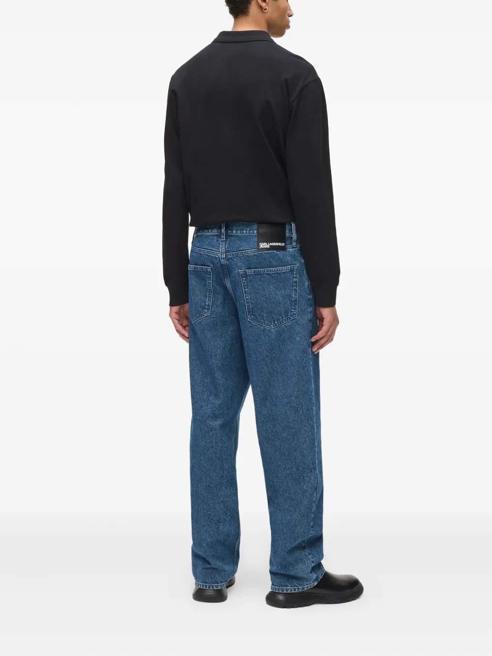 Karl Lagerfeld Jeans Logo-patch Jeans In Blue