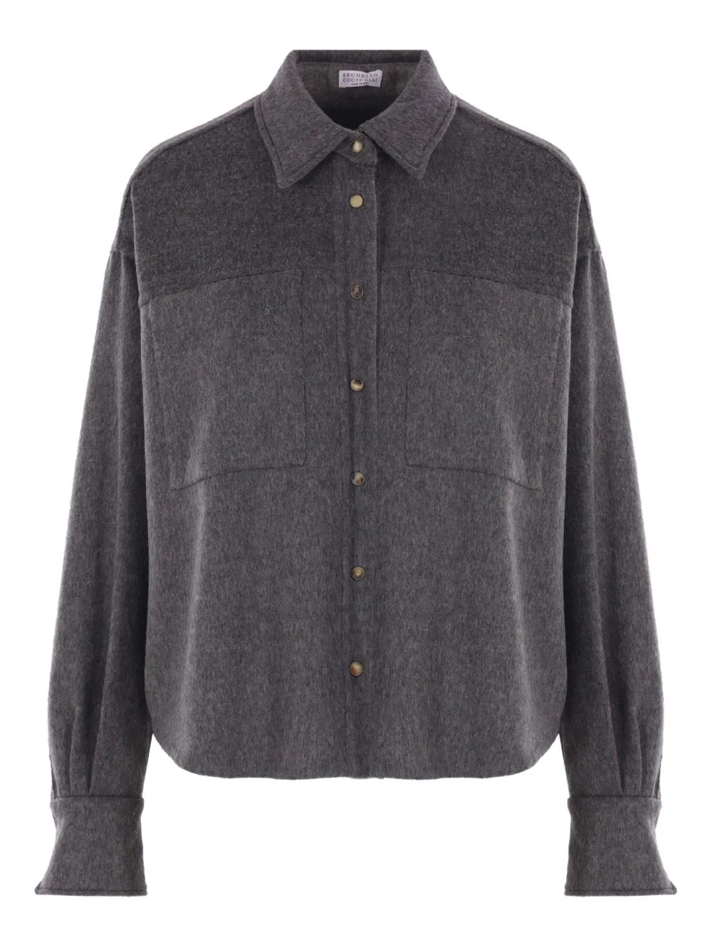 Brunello Cucinelli Wollen blouse met knopen Grijs