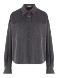 Brunello Cucinelli horn-button wool shirt - Grey
