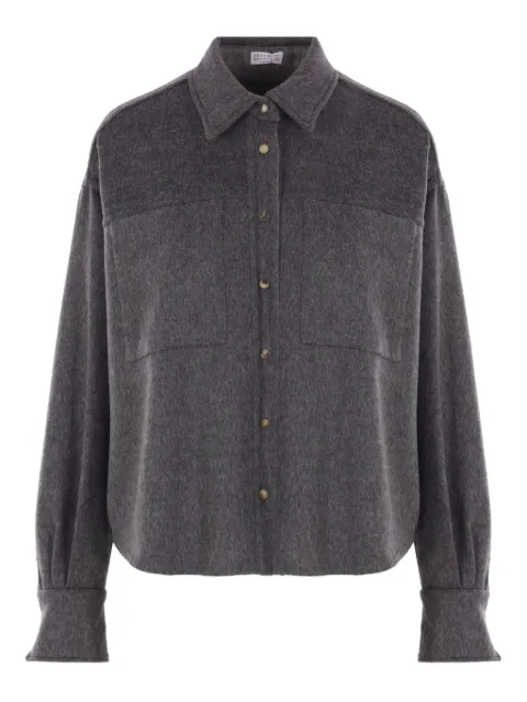 Brunello Cucinelli horn-button wool shirt
