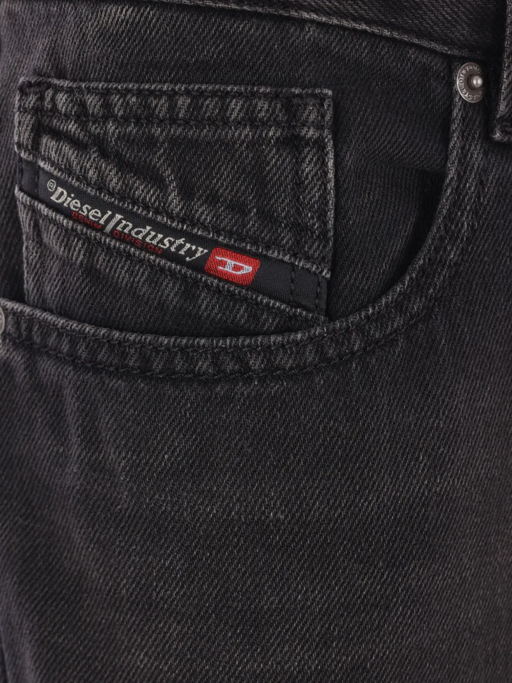 Diesel Logo-patch Jeans In Black