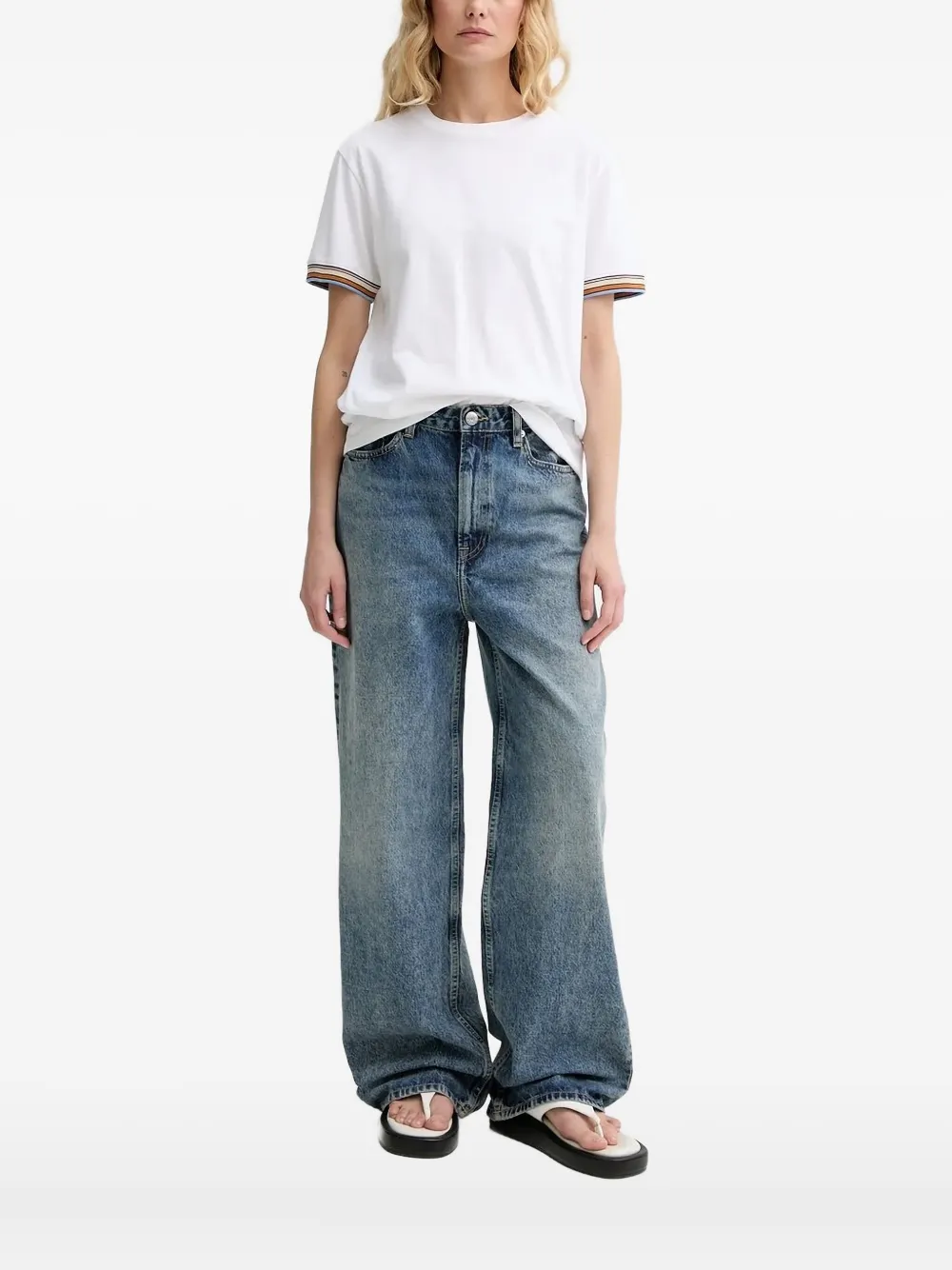 PS Paul Smith stripe-trimmed T-shirt | White | Image 1