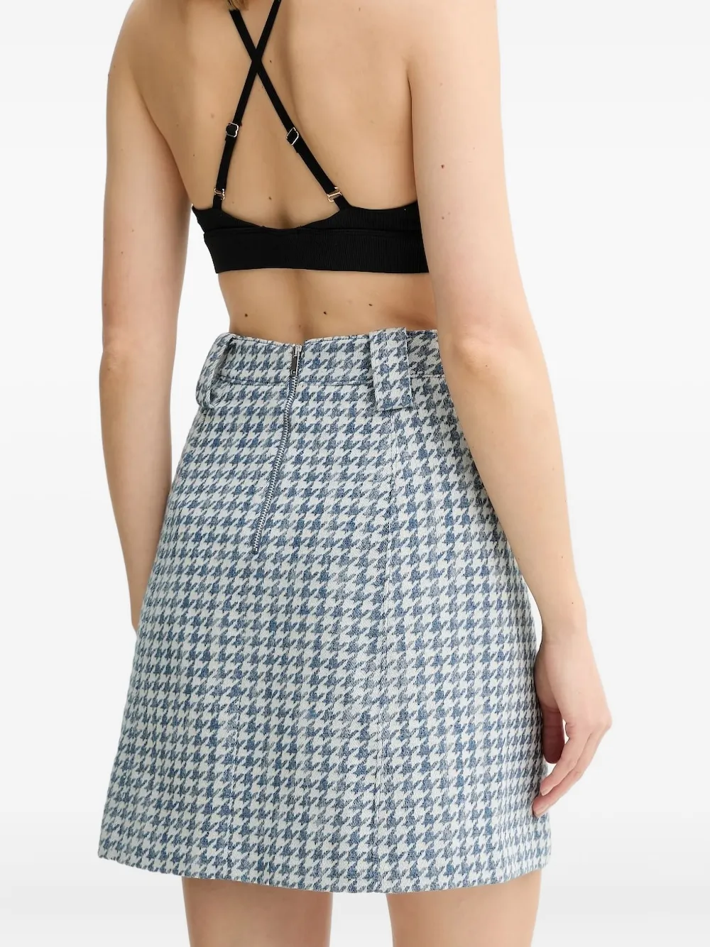 Ps By Paul Smith Houndstooth Belted Mini Skirt In Multi