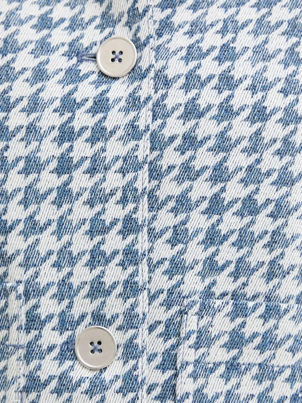Ps By Paul Smith Houndstooth Button-fastening Jacket In Blue