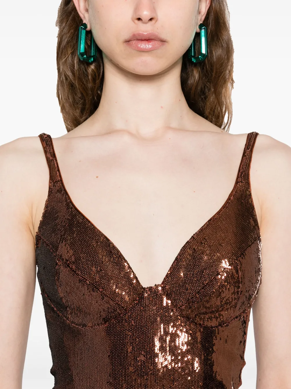 SILK LOVE & LACE Anais jurk Bruin