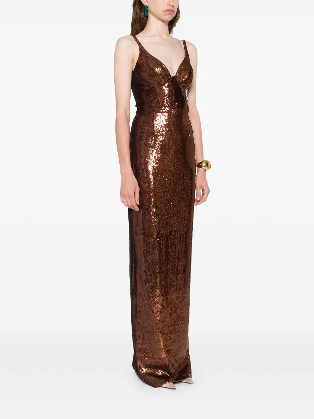 SILK LOVE & LACE Anais jurk Bruin