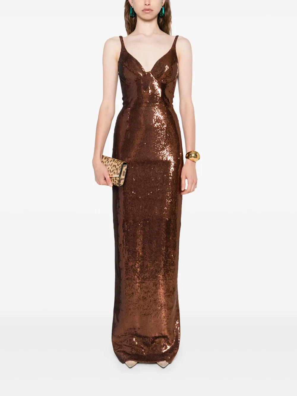 SILK LOVE & LACE Anais jurk Bruin