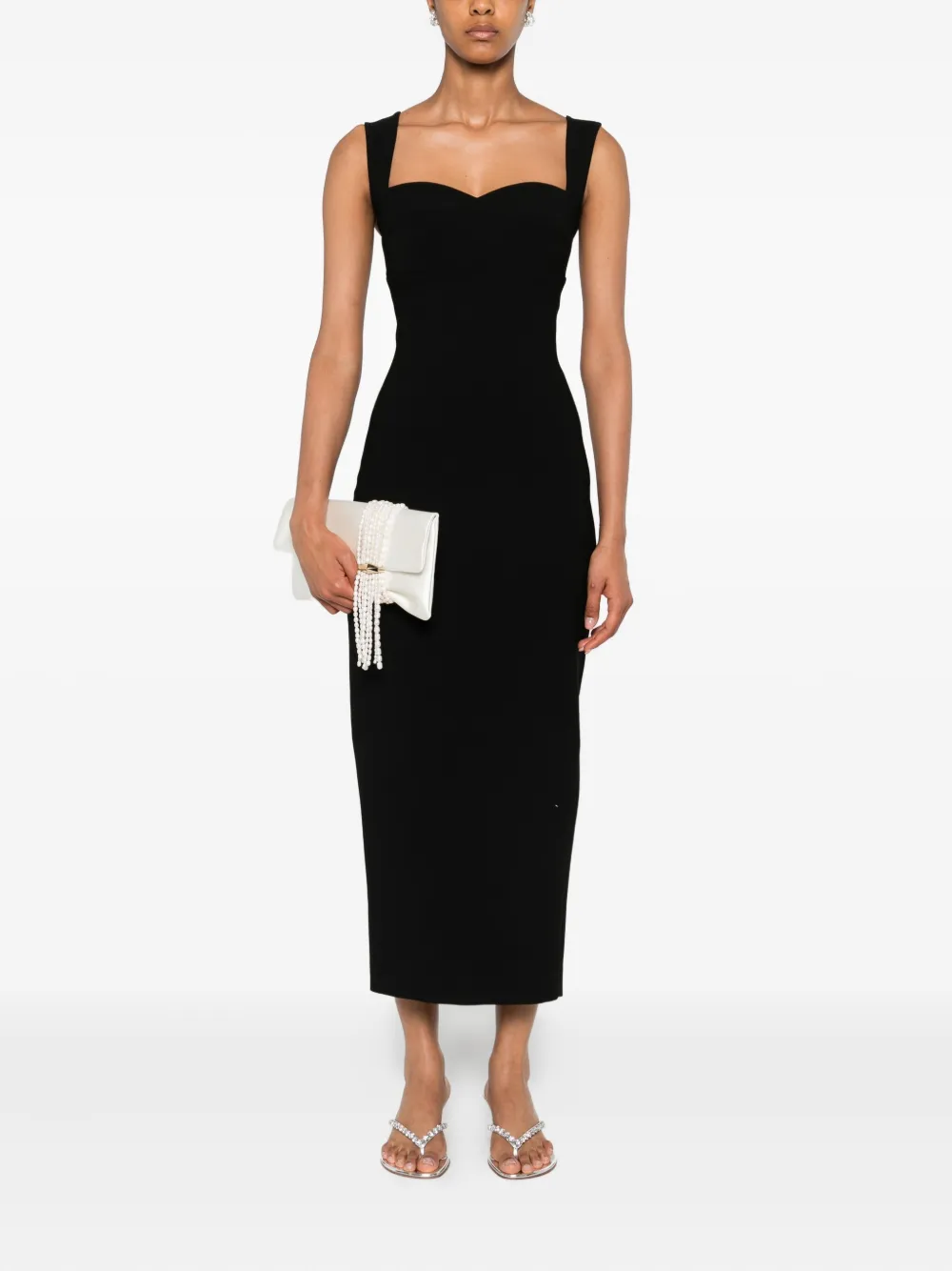 SILK LOVE & LACE Theodora midi-jurk - Zwart