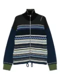 Marni striped zip-up cardigan - Blue