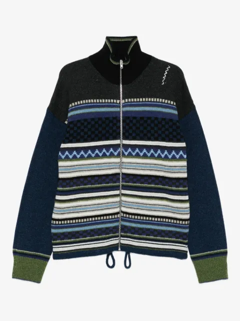 Marni striped zip-up cardigan