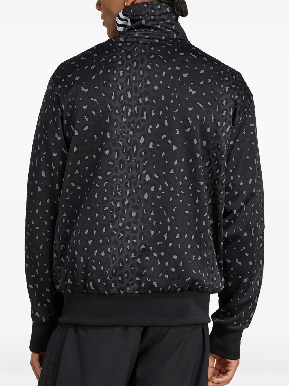 adidas Sweater met luipaardprint en rits Zwart