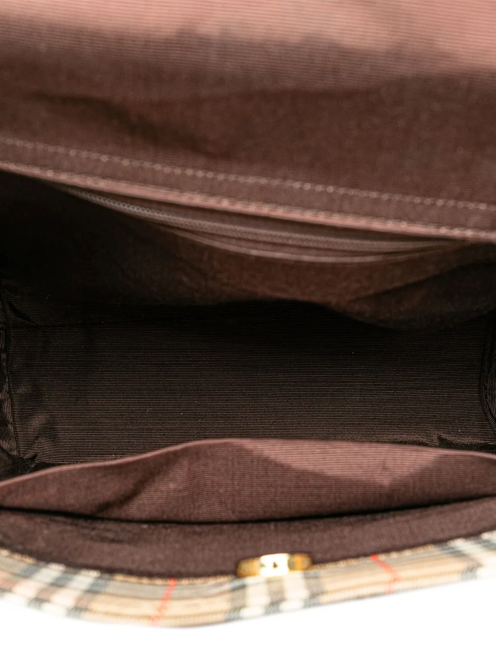 Pre-owned Burberry 2000-2017 Haymarket Check Canvas Tote Bag In Brown