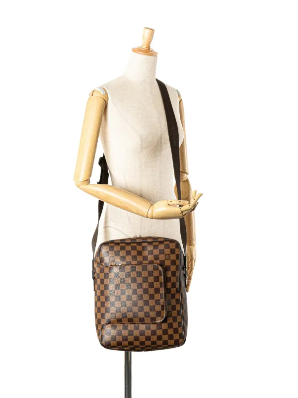 定番✨ LOUIS VUITTON ショルダーバッグ ダミエエベヌ オラフPM Louis Vuitton Pre-Owned 2004 ダミエ エベヌ オラフ MM ショルダー