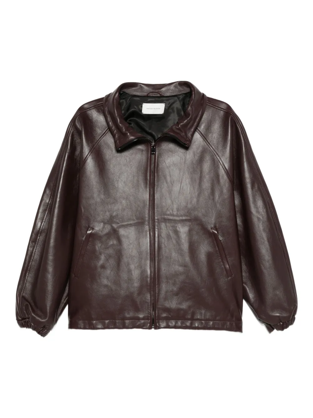 Magda Butrym zip-up leather jacket Rood