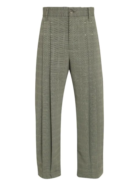 À La Garçonne Calça xadrez com pregas