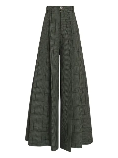 À La Garçonne Calça xadrez com pregas