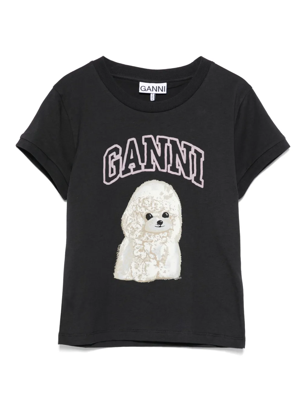 GANNI Poodle T-shirt Zwart