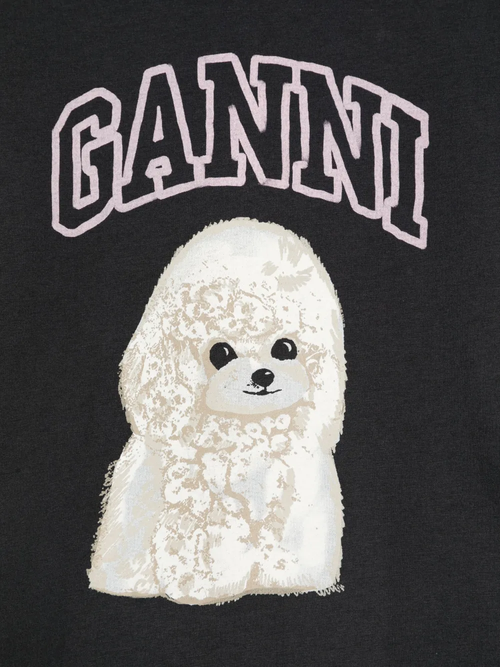 GANNI Poodle T-shirt Zwart