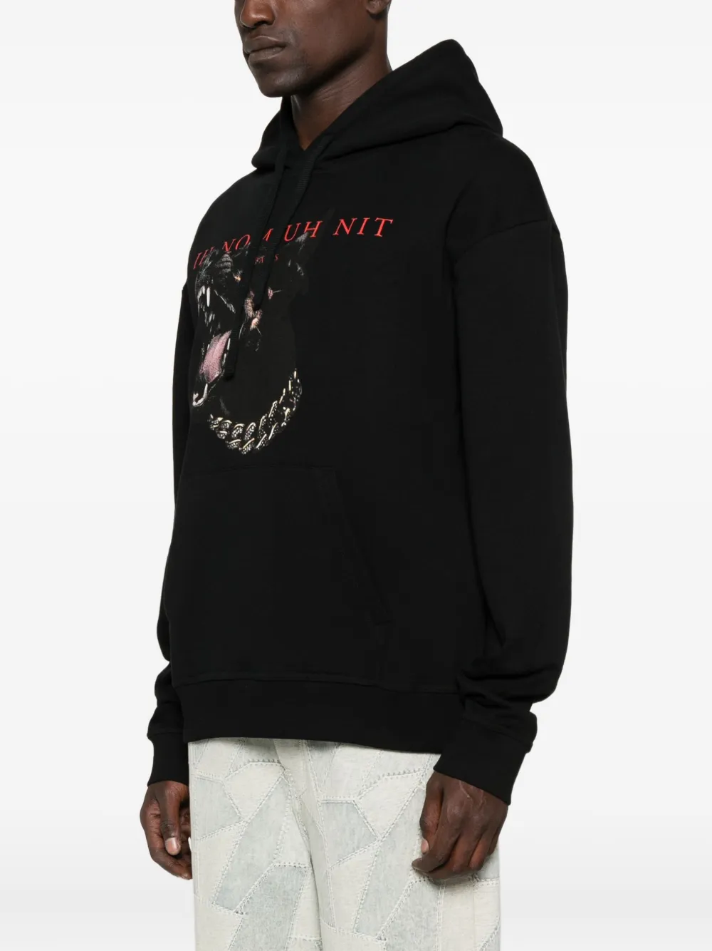 Ih Nom Uh Nit Katoenen hoodie met hondenprint Zwart