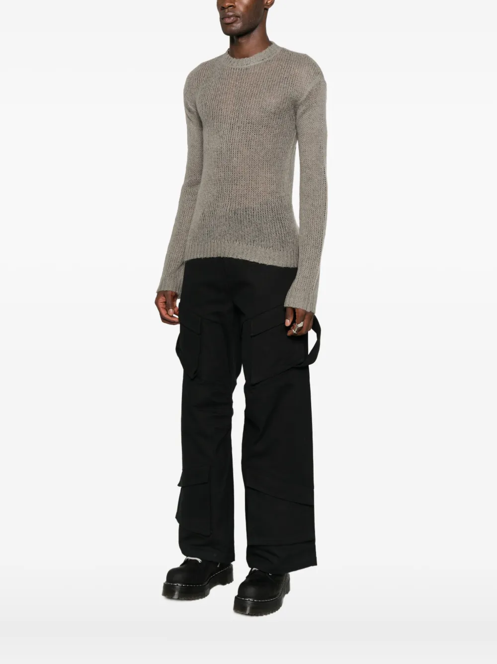 Heliot Emil Crew-neck Knitted Sweater In Gray