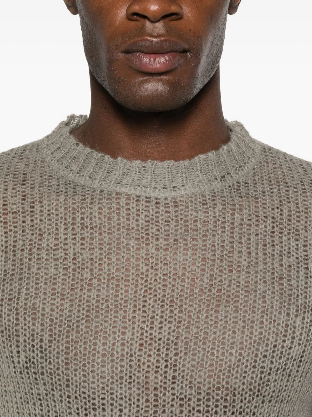 Heliot Emil Crew-neck Knitted Sweater In Gray