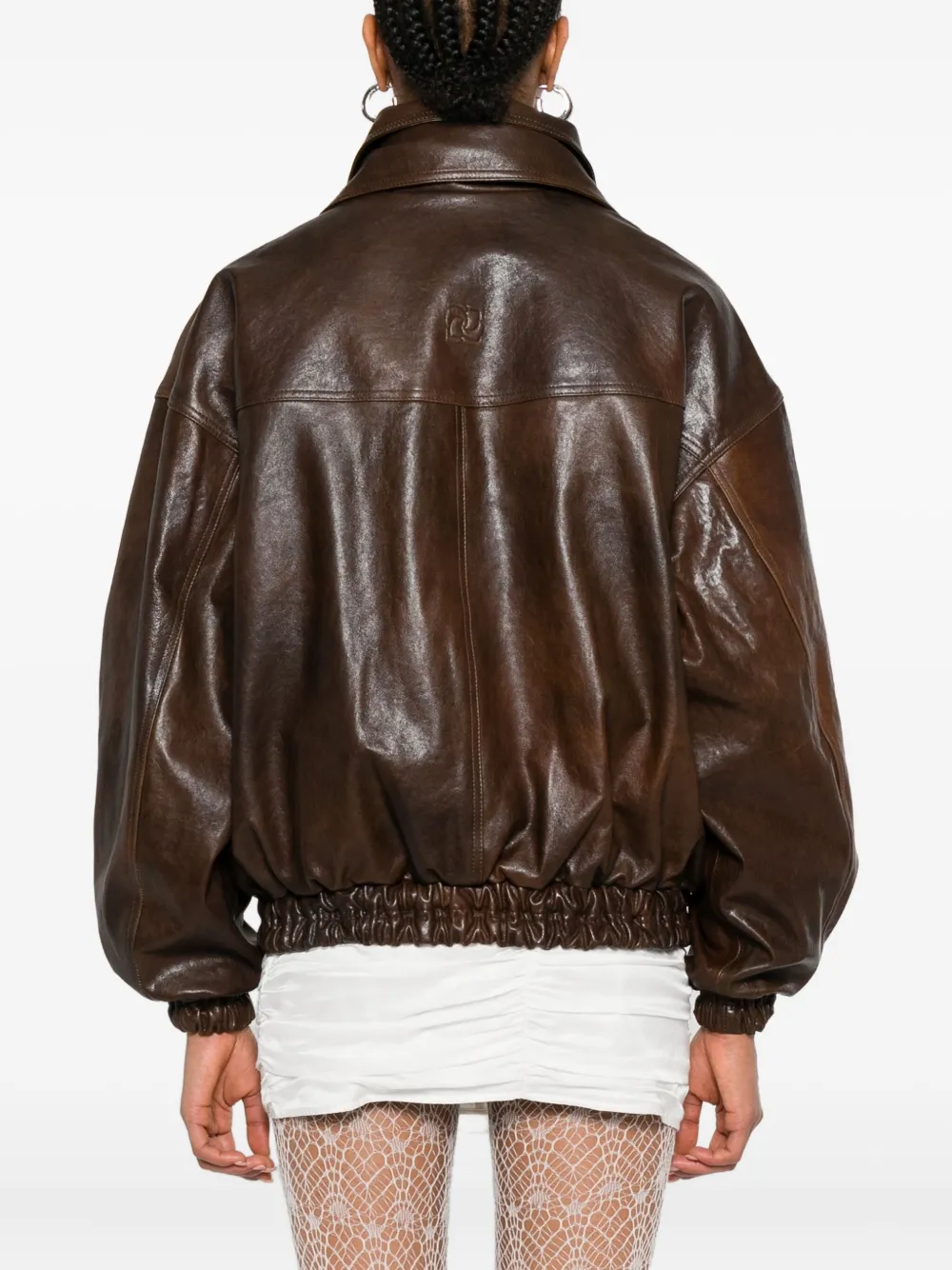 Magda Butrym Zip-up Leather Jacket In Brown