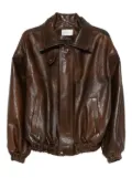 Magda Butrym zip-up leather jacket - Brown