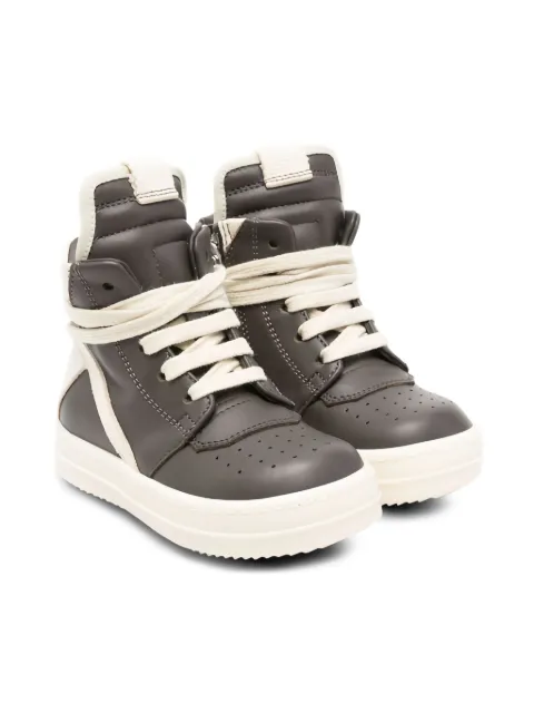 Rick Owens Kids Geobasket leather sneakers