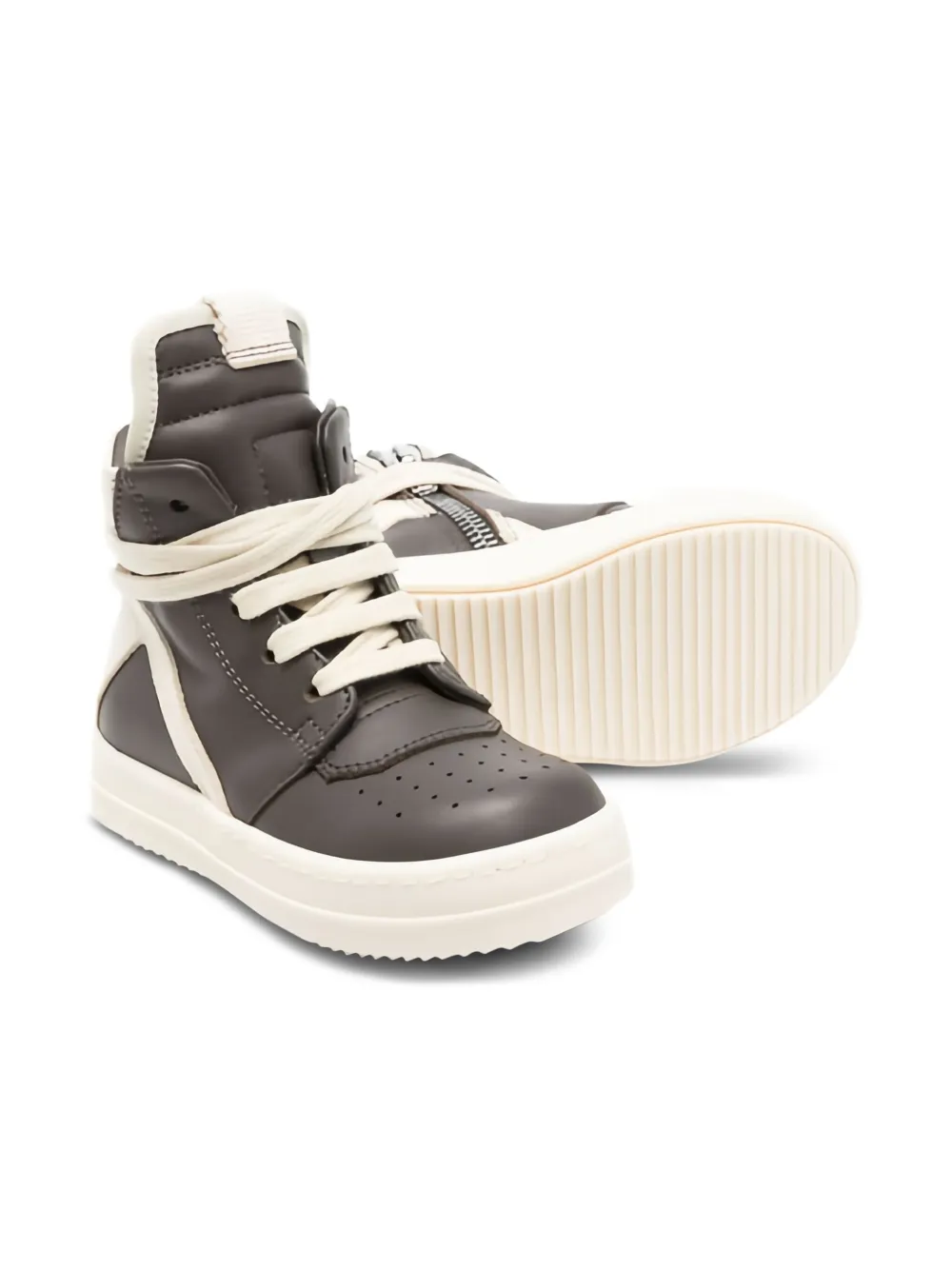 Rick Owens Kids Geobaskets leren sneakers Zwart