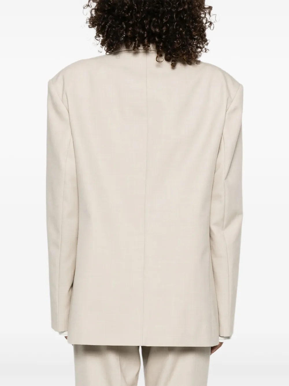 Magda Butrym Wollen blazer met puntige revers Beige