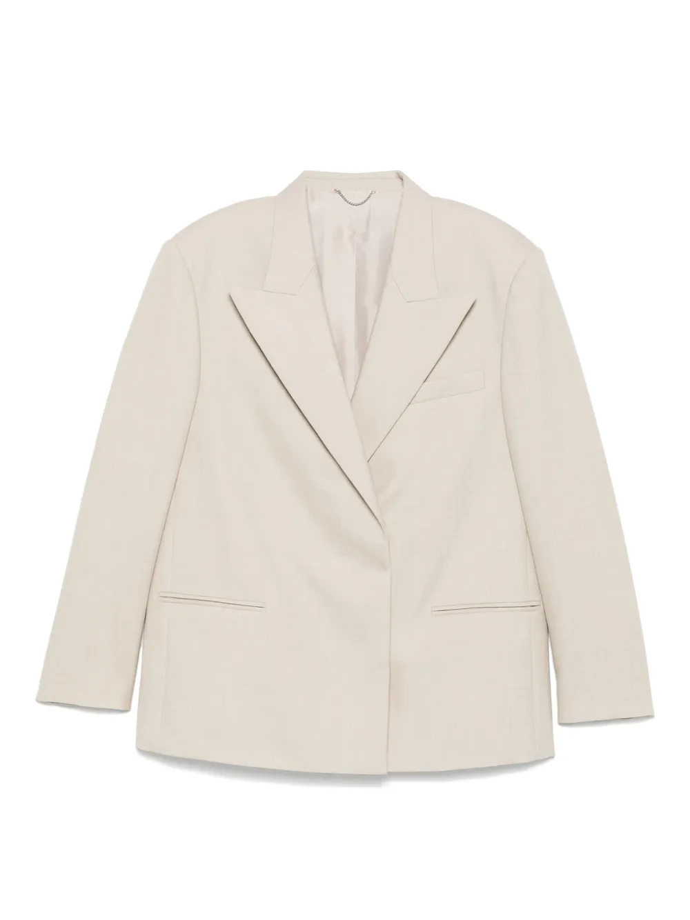 Magda Butrym Peak-lapel Wool Blazer In Neutral