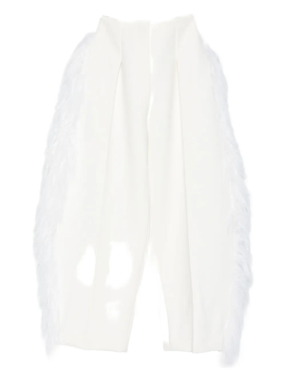 Jacquemus Feather-trim Trousers In White