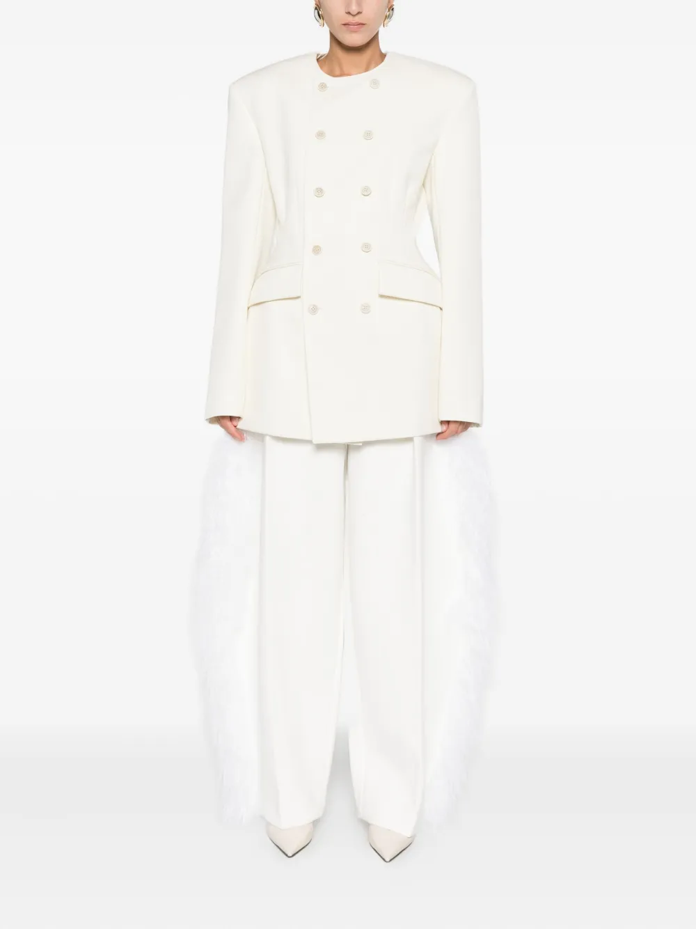 Jacquemus Broek met veren - Wit