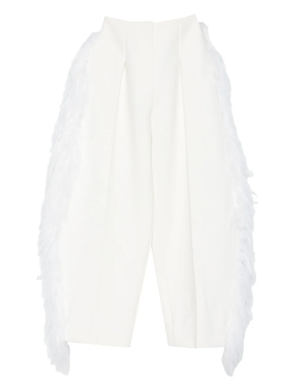 Jacquemus feather-trim trousers | White | Image 1