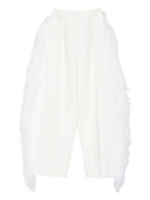 Jacquemus pantalones con ribete de plumas