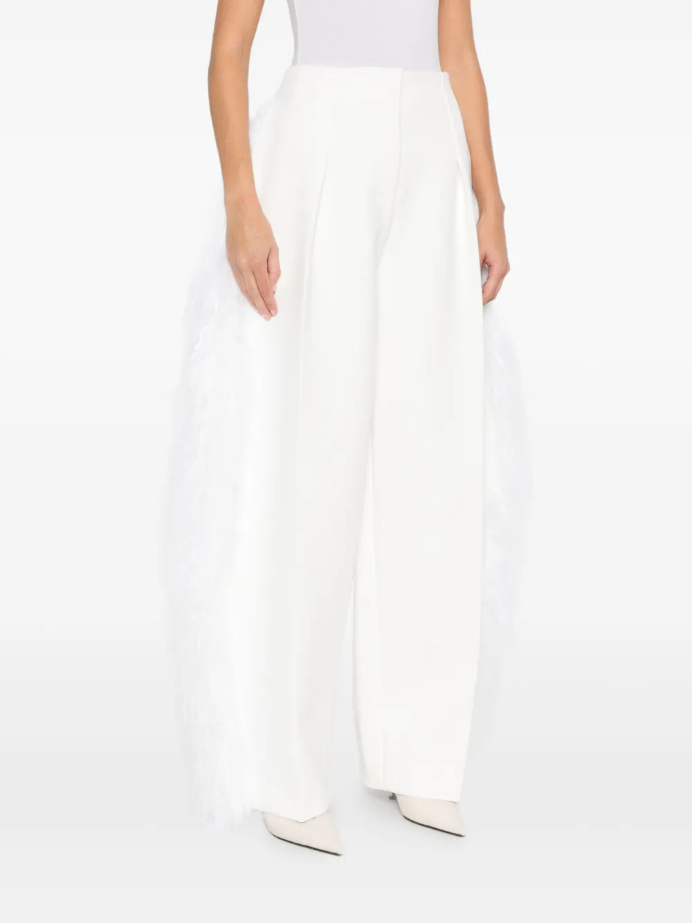 Jacquemus Broek met veren Wit