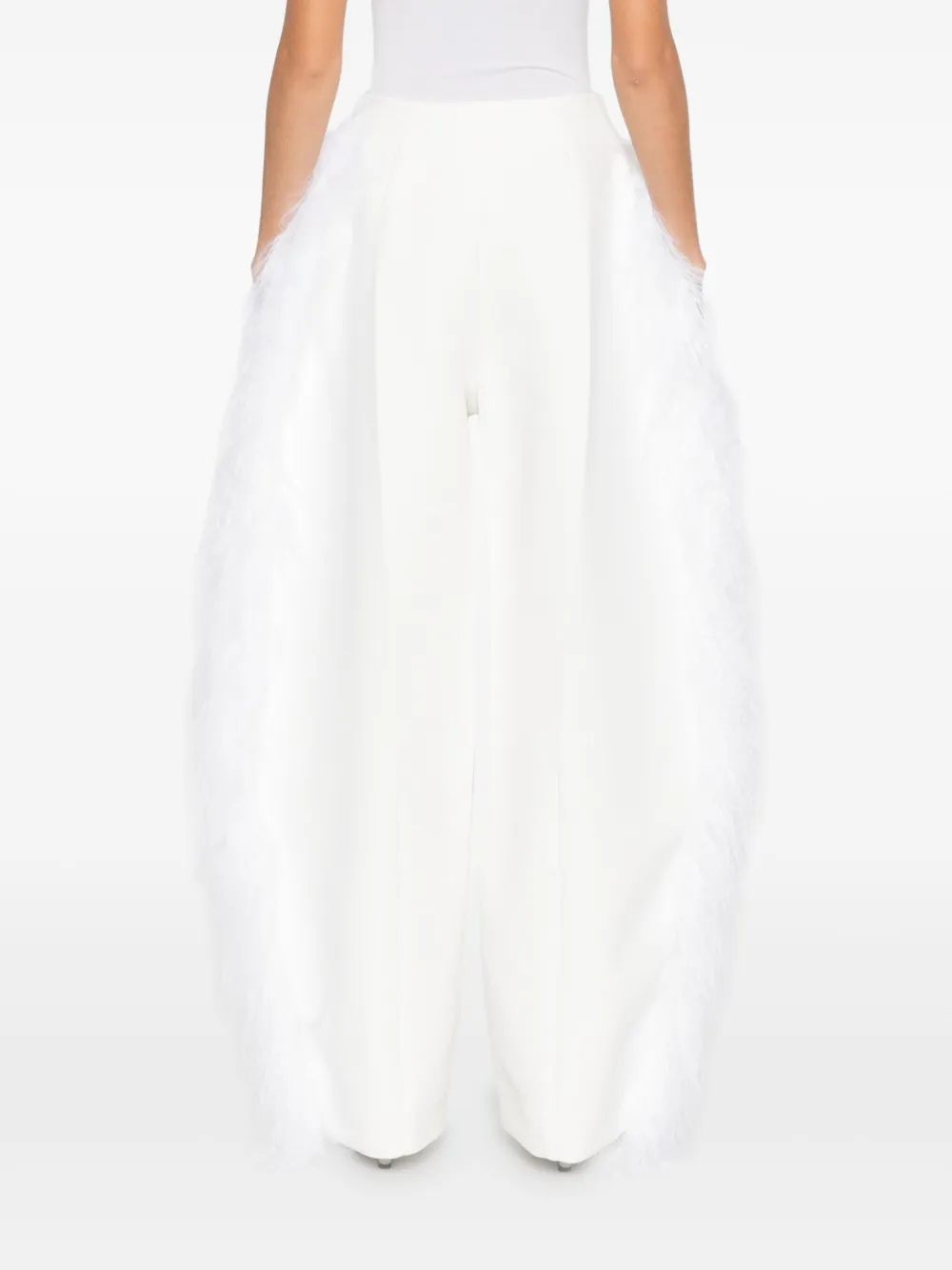 Jacquemus Broek met veren Wit