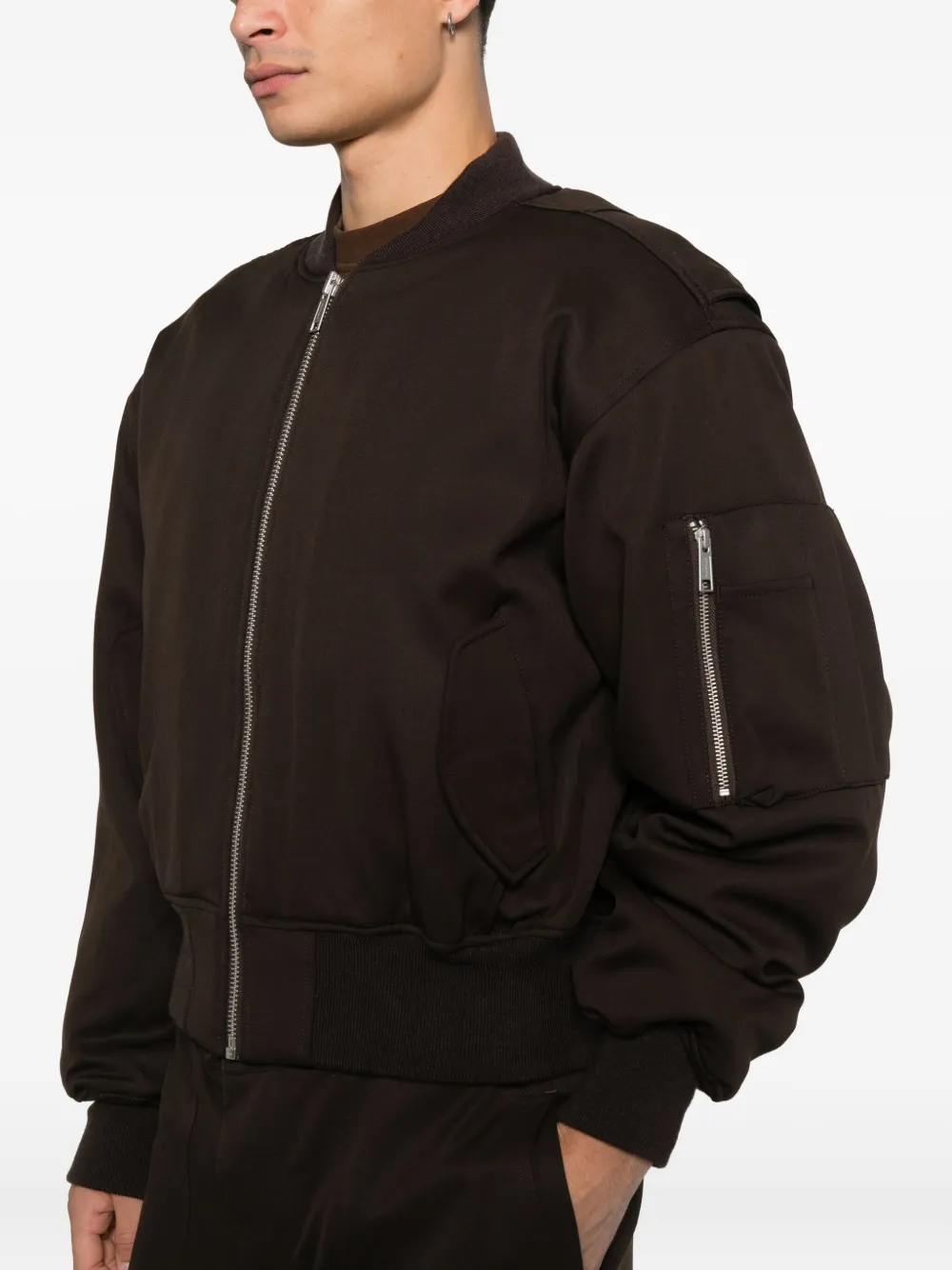 Entire Studios Zip Bomber Jacket In Black