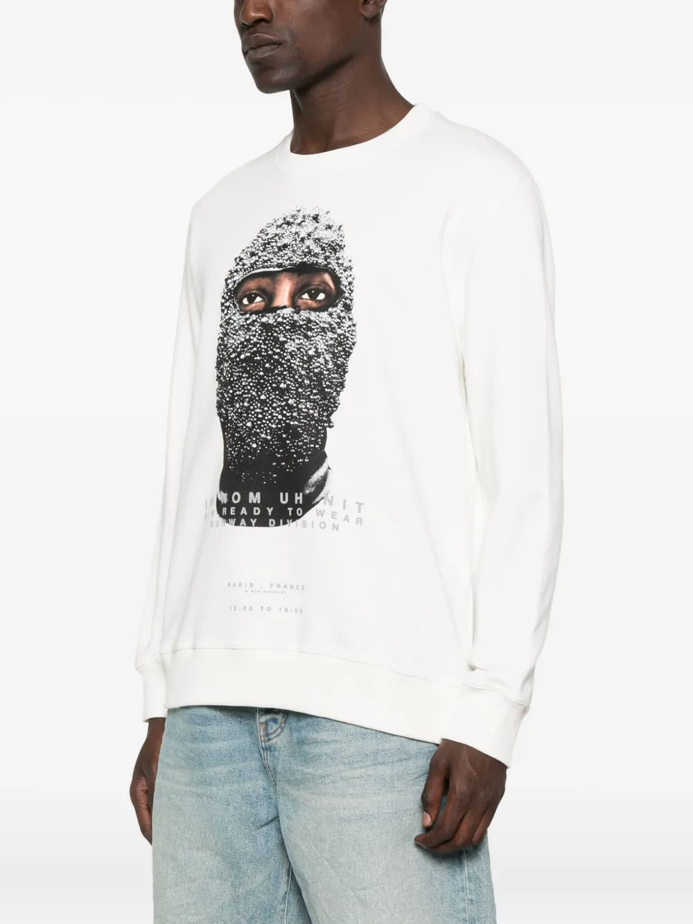 Ih Nom Uh Nit Future Mask Cotton Sweatshirt In White