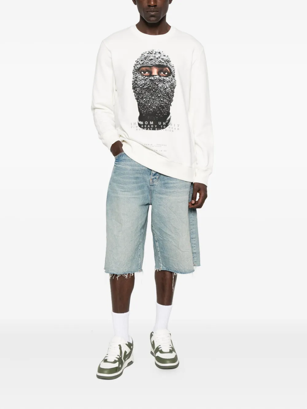 Ih Nom Uh Nit Future Mask Cotton Sweatshirt In White