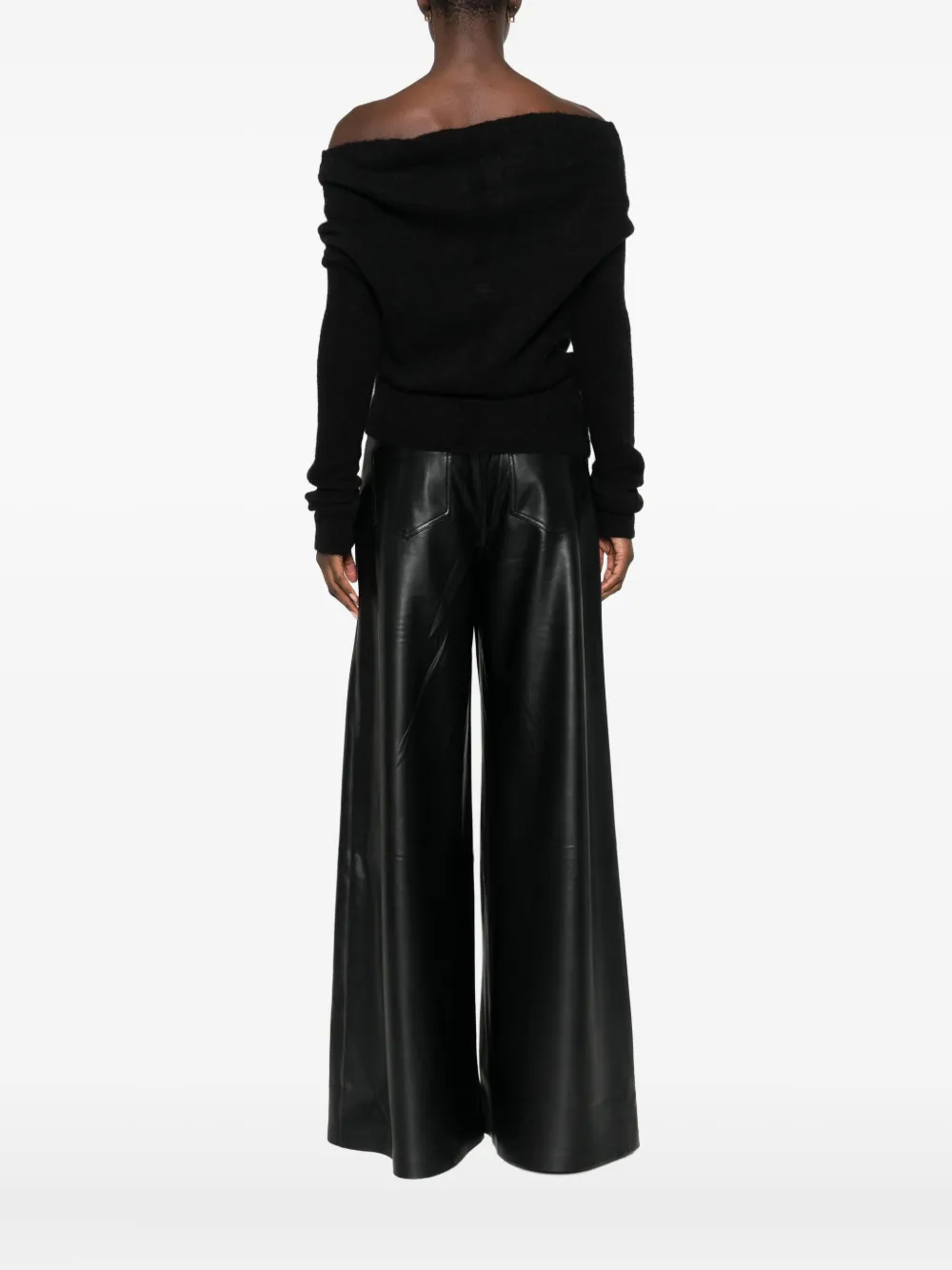 Rick Owens Concordians Off-shoulder Jumper In Black